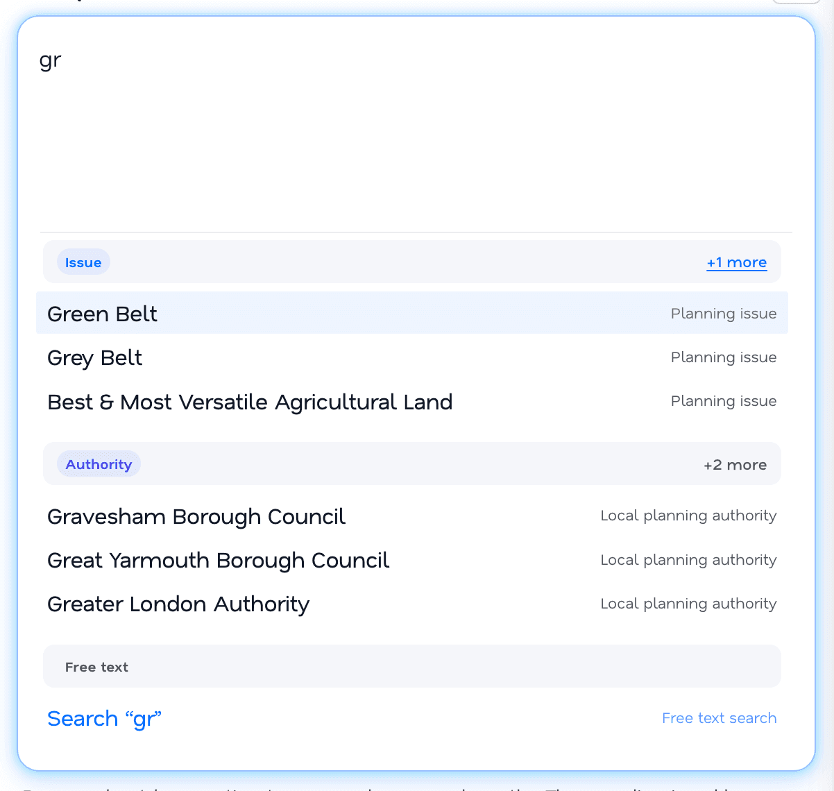 Apelo search interface